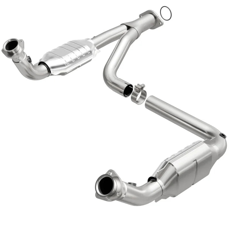 MagnaFlow Conv DF 07-09 Chevrolet/GMC Silverado/Sierra 2500 HD 6.0L Y-Pipe Assembly excludes Classic - Side View