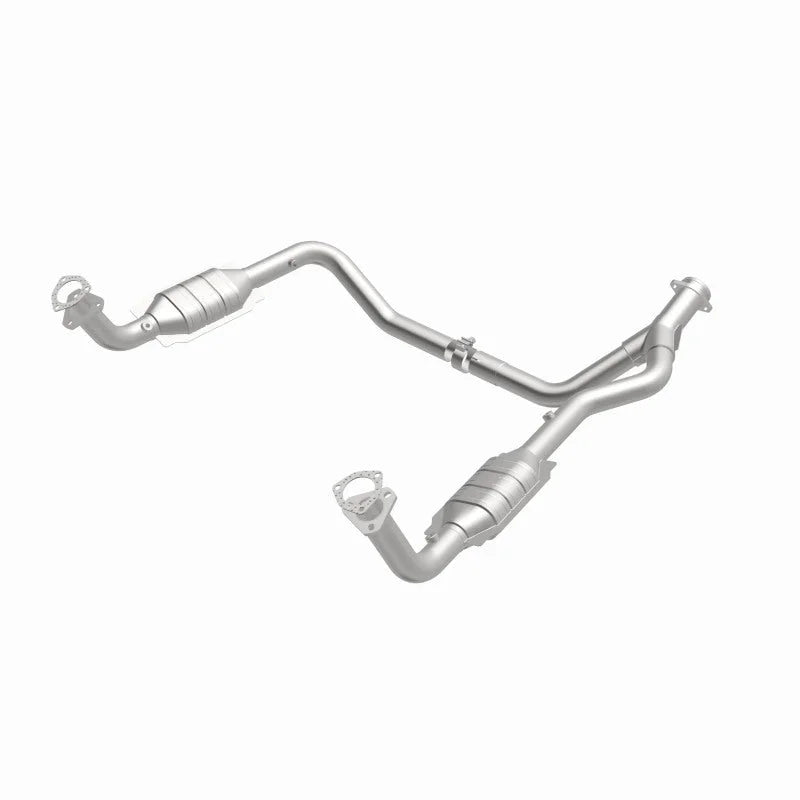 MagnaFlow Conv DF 95-99 Range Rover 4.0/4.6L GEMS Y-Pipe Assembly *NOT FOR SALE IN CALIFORNIA* - Side View
