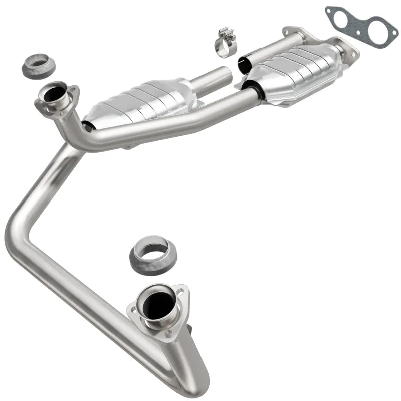 MagnaFlow Conv DF GM Truck/Suv Dual Outlet 96 - Side View
