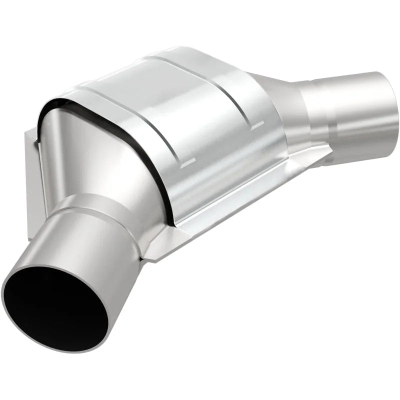 MagnaFlow Conv Univ 2.00inch Angled Inlet/Outlet - Side View