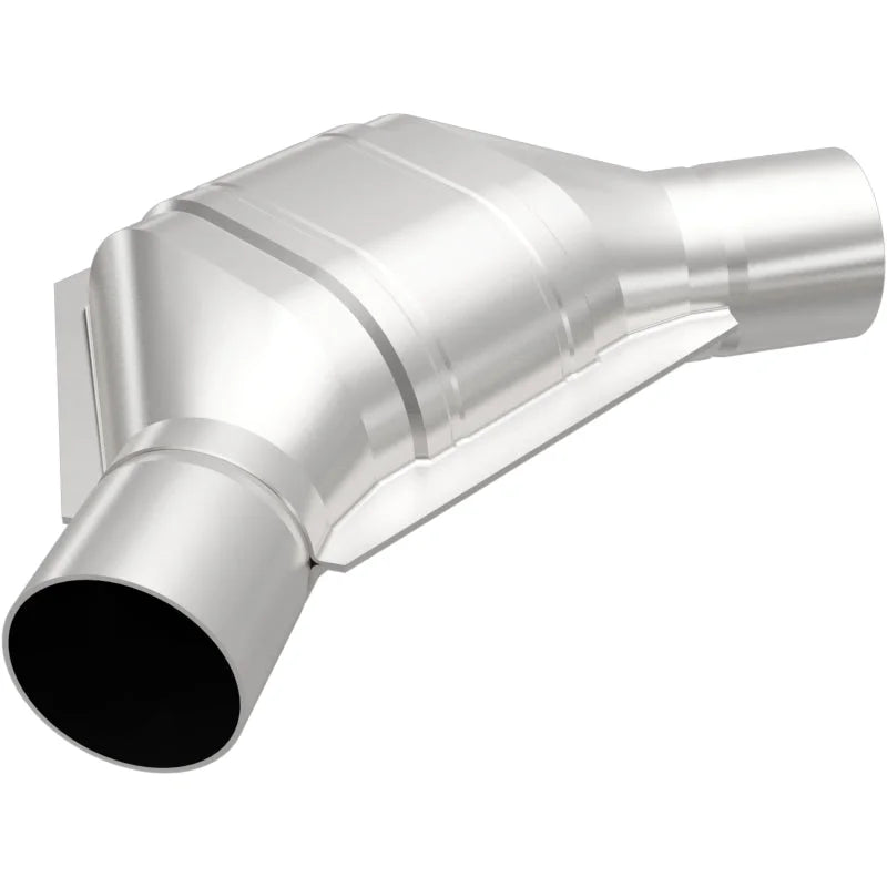 MagnaFlow Conv Univ 2.50inch Angled In/Out FED - Side View