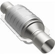 Load image into Gallery viewer, MagnaFlow Conv Univ 2.5in Inlet/Outlet Center/Center Round 9in Body L x 5.125in W x 13in Overall L - Back View