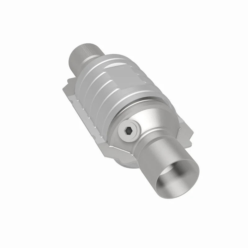 MagnaFlow Conv Univ 2in In/Out Ctr/Ctr Round 9in Body L x 5.125in W x 13in Overall L Single O2 Port - Additional View 5
