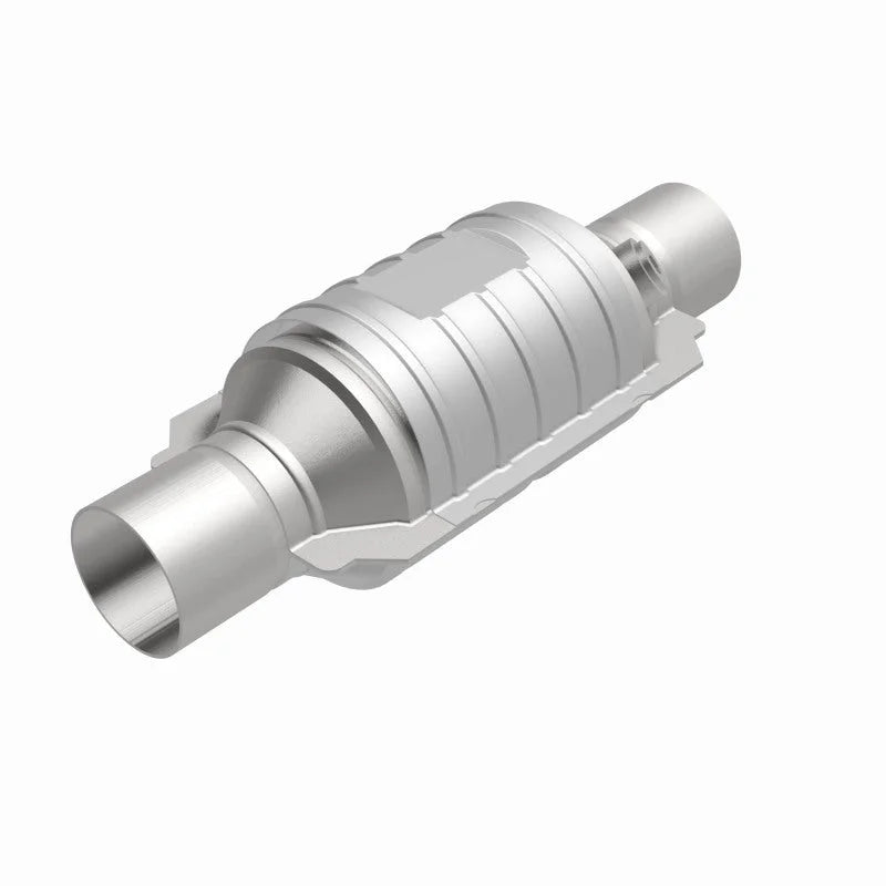 MagnaFlow Conv Univ 2in In/Out Ctr/Ctr Round 9in Body L x 5.125in W x 13in Overall L Single O2 Port - Additional View 7