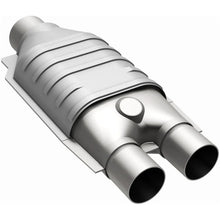 Load image into Gallery viewer, MagnaFlow Conv Univ 2inch Inlet/2.5inch Outlet Dual/Single Oval Shape - Installation View