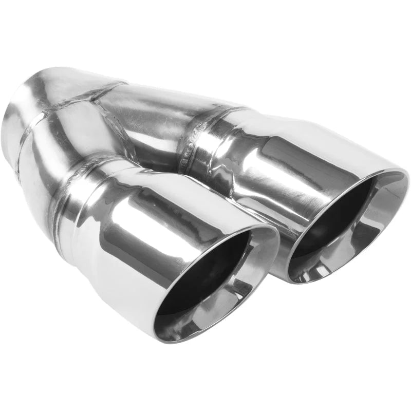 MagnaFlow Double Wall 3in Dual Round Polished Tip 2.25in Inlet - Main Product View