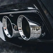 Load image into Gallery viewer, MagnaFlow 13 Ford Mustang Dual Split Rear Exit Stainless Axle-Back Cat Back Exhaust (Competition) - Back View