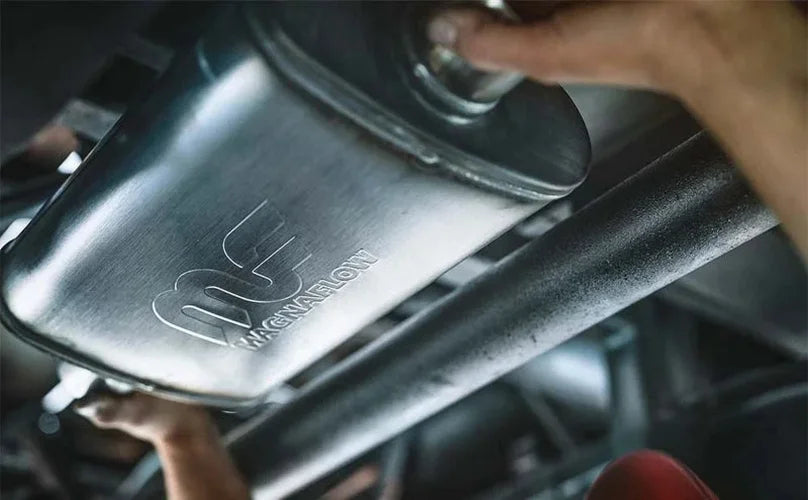 MagnaFlow Muffler Mag 3in 409SS 14X4X9 3 O/O - Back View