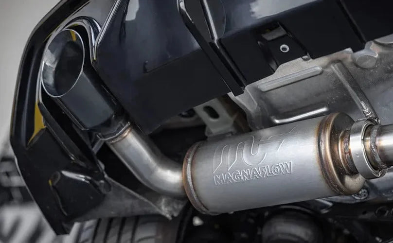 MagnaFlow 22-23 VW GTI NEO Cat-Back Exhaust Black Chrome - Installation View