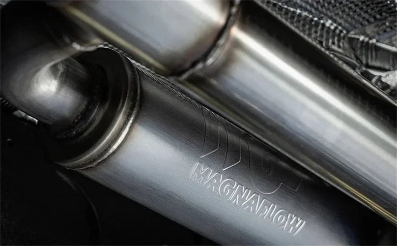 MagnaFlow 19-23 Chevy Silverado 1500 19-23 GMC Sierra 1500 Overland Cat-Back Exhaust - Back View