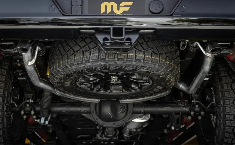 MagnaFlow 19-23 Chevy Silverado 1500 19-23 GMC Sierra 1500 Overland Cat-Back Exhaust - Installation View