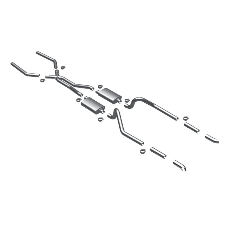 MagnaFlow SYS C/B 67-70 Mustang 2.50inch w/Tru-X - Side View