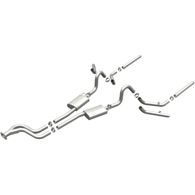 MagnaFlow SYS C/B 84-87 Buick Regal V6 3.8L Turbocharged SS 2.5in Street Series Dual Split Rear Exit - Side View
