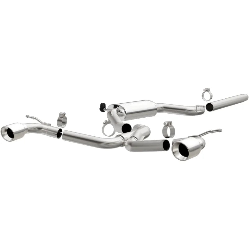 MagnaFlow SYS C/B Dual Split Rear Exit 4in Polished Tips 2015 VW GTI 2.0L Turbo - Side View