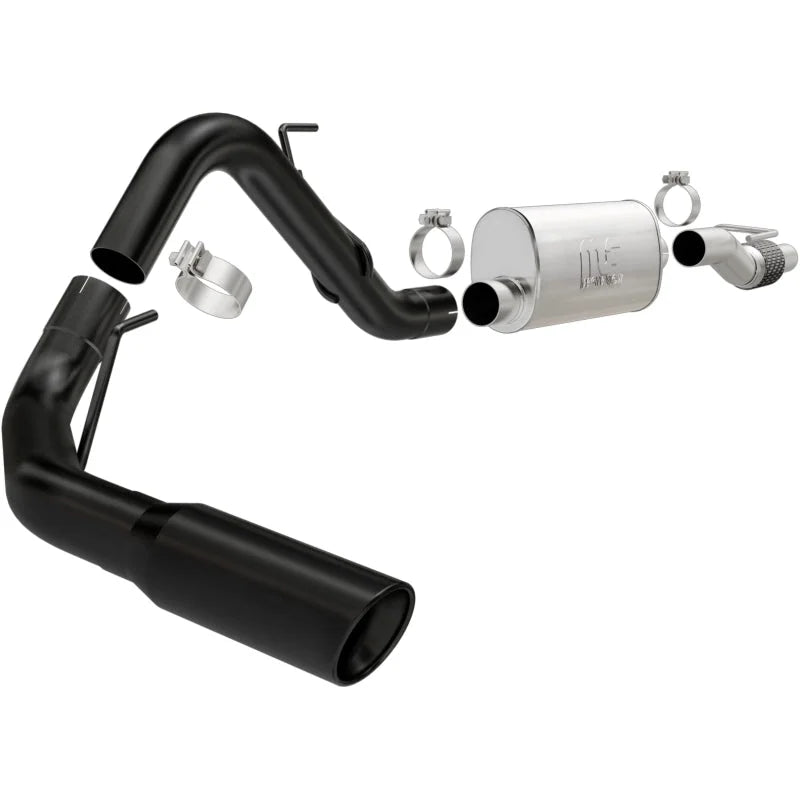 MagnaFlow SYS Cat-Back 11-14 Ford F-150 3.5L V6 EcoBoost 3in Black Single Side Exit Rear 3 Tip - Side View