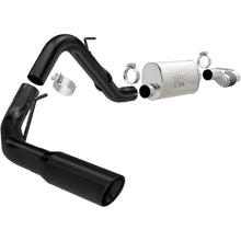Load image into Gallery viewer, MagnaFlow SYS Cat-Back 11-14 Ford F-150 3.5L V6 EcoBoost 3in Black Single Side Exit Rear 3 Tip - Side View