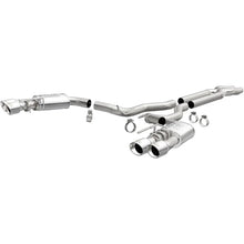 Load image into Gallery viewer, MagnaFlow SYS Cat-Back 2018 Ford Mustang GT 5.0L Competition Dual Exit Polished 4in Tips - Side View