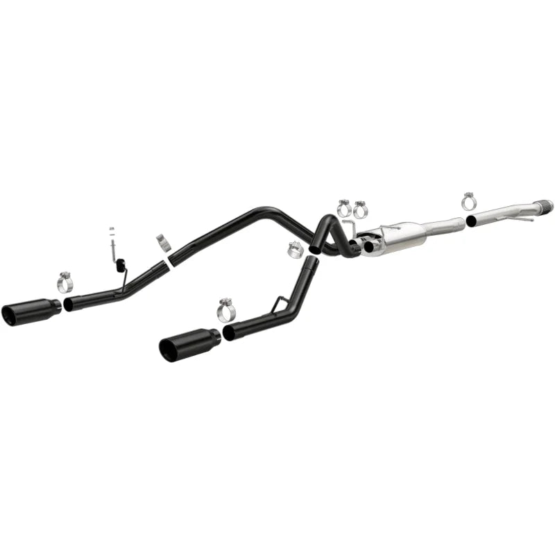 MagnaFlow SYS Cat-Back 4in Black Dual Split Rear Tips 14-15 Chevy Silverado/GMC Sierra 4.3L-5.3L - Main Product View