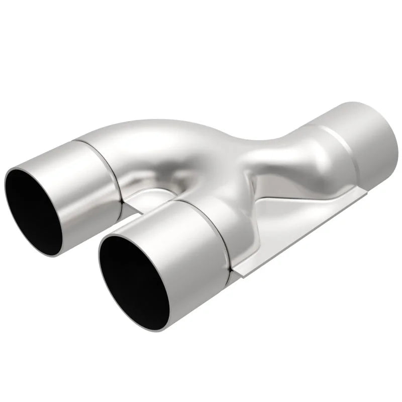 MagnaFlow Smooth Trans Y 2.50inch SS 90 deg. - Side View