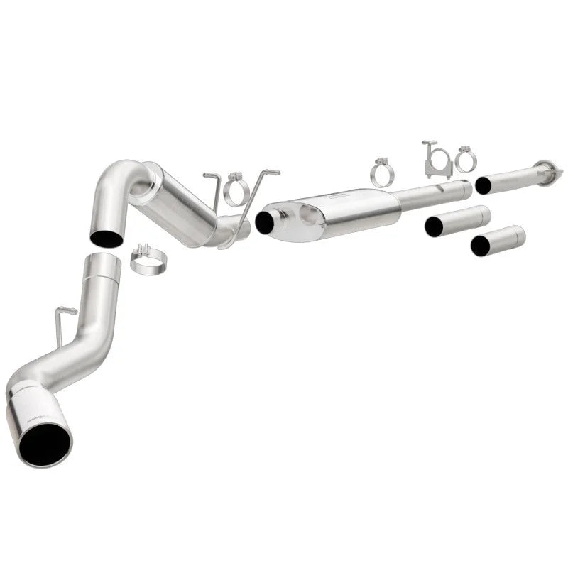 MagnaFlow Stainless Cat-Back Exhaust 2015 Chevy Silverado 2500HD 6.0L P/S Rear Exit 5in - Side View