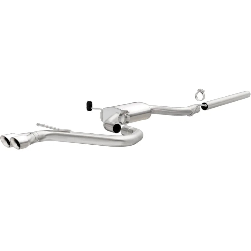 MagnaFlow Sys C/B 2015 Volkswagen Golf 1.8L 2.5in SS Dual Driver Side Exit Polished 3 Tip - Side View