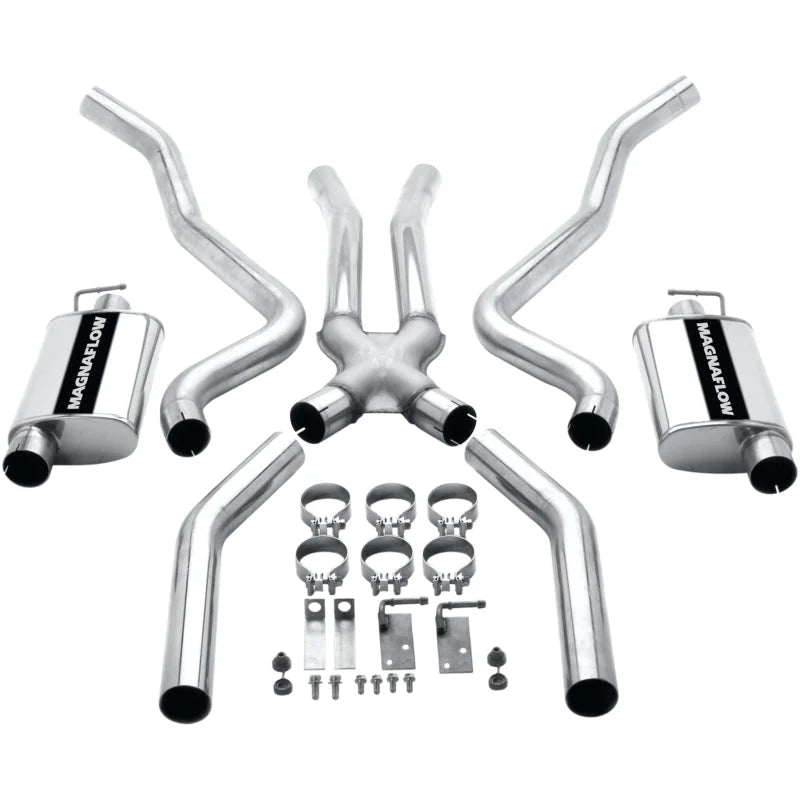 MagnaFlow Sys C/B 70-72 Mopar E-Body 3inch Cuda - Side View
