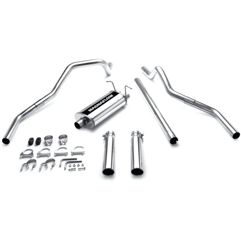 MagnaFlow Sys C/B 99 Ford F-Series Dual Exit - Side View