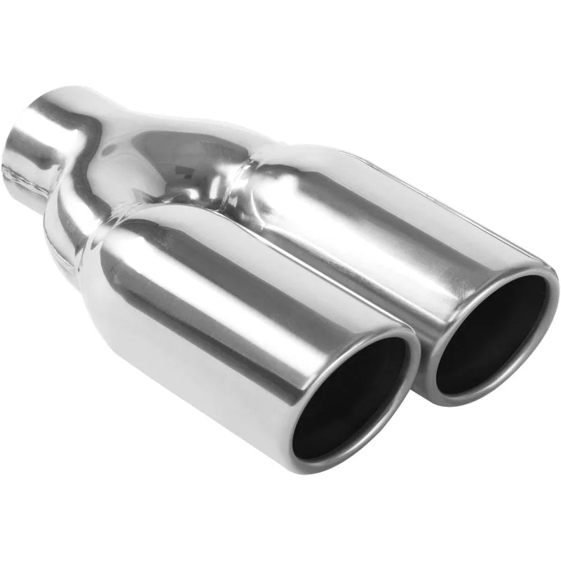 MagnaFlow Tip 1-Pk Dual Rnd Re DW 3x10 2.2 - Side View