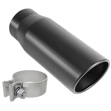Load image into Gallery viewer, MagnaFlow Tip Black Coated  w/ Clamp Single Wall Round Outlet 4in Diameter 3in Inlet 12in Length - Main Product View