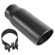 Load image into Gallery viewer, MagnaFlow Tip Stainless Black Coated Single Double Round Single Outlet 5in Dia 4in Inlet 13in L - Side View
