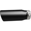 Load image into Gallery viewer, MagnaFlow Tip Stainless Black Coated Single Double Round Single Outlet 5in Dia 4in Inlet 13in L - Back View