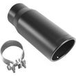Load image into Gallery viewer, MagnaFlow Tip Stainless Black Coated Single Wall Round Single Outlet 5in Dia 3.5in Inlet 14.5in L - Main Product View