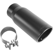 Load image into Gallery viewer, MagnaFlow Tip Stainless Black Coated Single Wall Round Single Outlet 5in Dia 4in Inlet 13in L - Main Product View