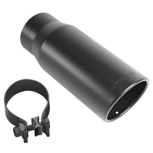Load image into Gallery viewer, MagnaFlow Tip Stainless Black Coated Single Wall Round Single Outlet 5in Dia 4in Inlet 13in L - Side View