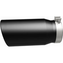 Load image into Gallery viewer, MagnaFlow Tip Stainless Black Coated Single Wall Round Single Outlet 6in Dia 5in Inlet 13in L - Side View