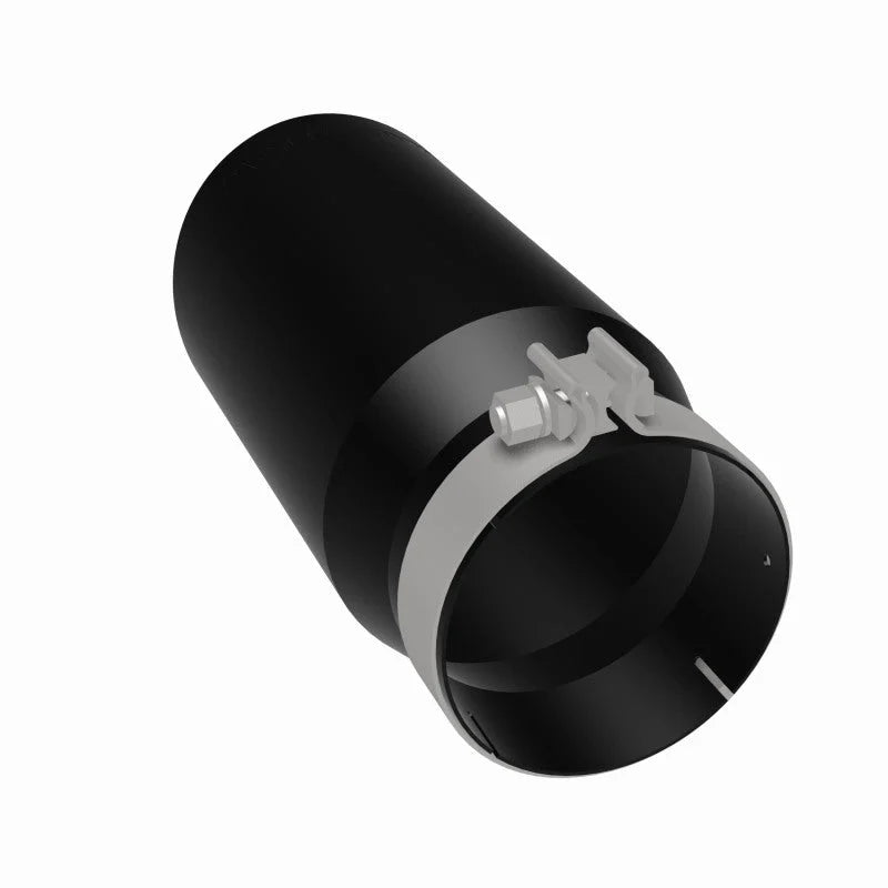 MagnaFlow Tip Stainless Black Coated Single Wall Round Single Outlet 6in Dia 5in Inlet 13in L - Additional View 9