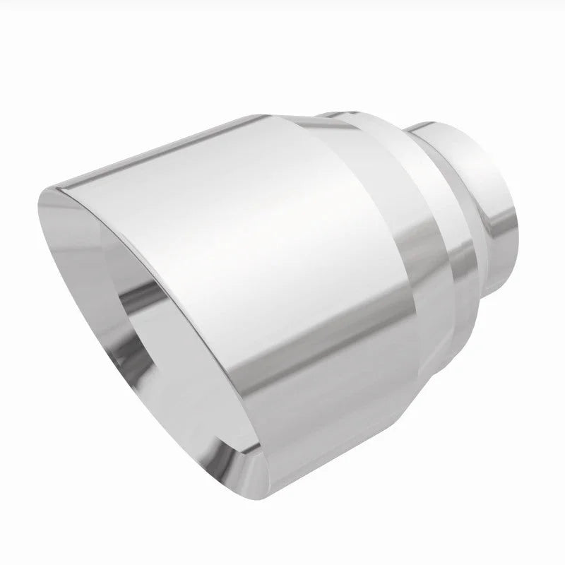MagnaFlow Tip Stainless Double Wall Round Single Outlet Polished 4.5in DIA 2.5in Inlet 5.75in Length - Installation View