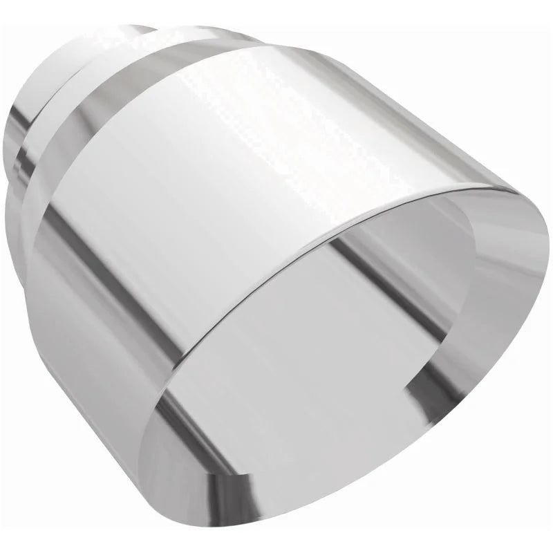 MagnaFlow Tip Stainless Double Wall Round Single Outlet Polished 4.5in DIA 2.5in Inlet 5.75in Length - Additional View 6