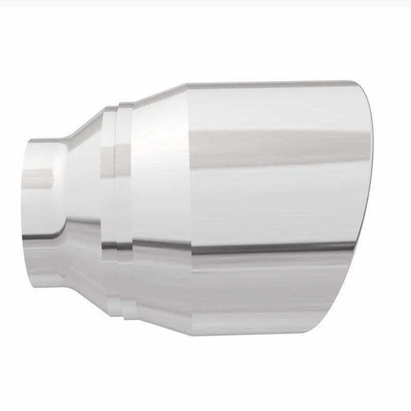 MagnaFlow Tip Stainless Double Wall Round Single Outlet Polished 4.5in DIA 2.5in Inlet 5.75in Length - Additional View 11
