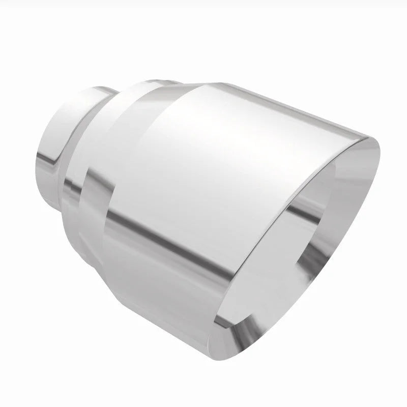 MagnaFlow Tip Stainless Double Wall Round Single Outlet Polished 4.5in DIA 2.5in Inlet 5.75in Length - Additional View 12