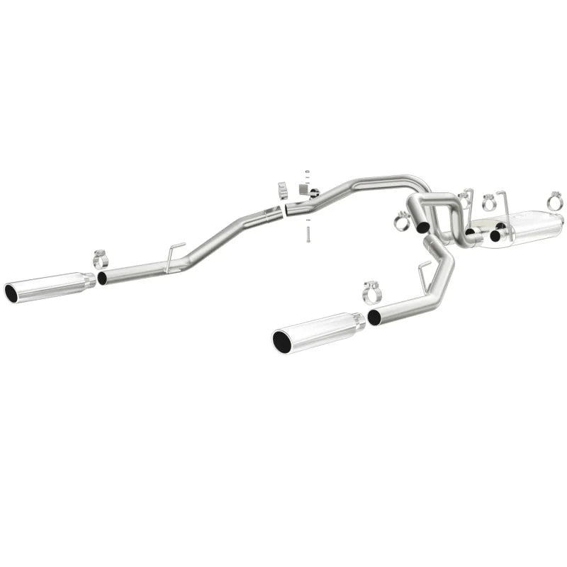 Magnaflow 09-13 Dodge Ram 1500 V6 3.6L Dual Spilt Rear Exit Polished Stainless C/B Perf Exhaust - Main Product View