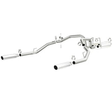Load image into Gallery viewer, Magnaflow 09-13 Dodge Ram 1500 V6 3.6L Dual Spilt Rear Exit Polished Stainless C/B Perf Exhaust - Main Product View