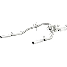 Load image into Gallery viewer, Magnaflow 09-13 Dodge Ram 1500 V6 3.6L Dual Spilt Rear Exit Polished Stainless C/B Perf Exhaust - Side View