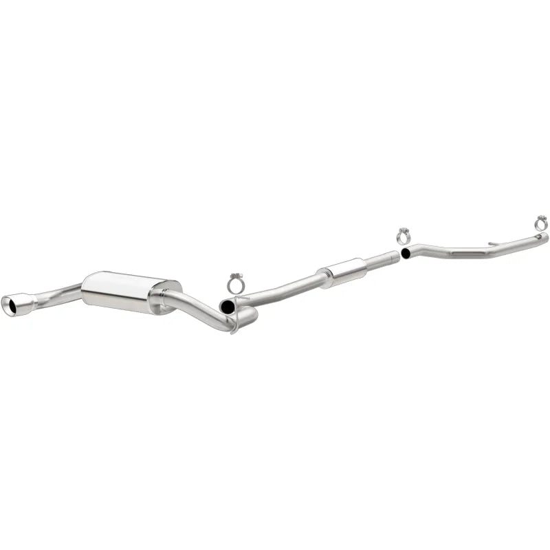 Magnaflow 13-15 BMW 320i  L4 2.0L Stainless Cat-Back Single Straight Drive Side Rear Exit Perf Exht - Side View