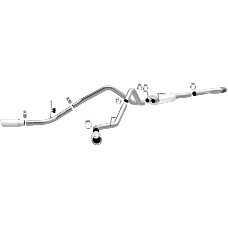 Magnaflow 14 Chev Silverado V8 5.3L CC/EC Cab Dual Split Behind Rear Tires Exit SS Cat Back Perf Exh - Main Product View