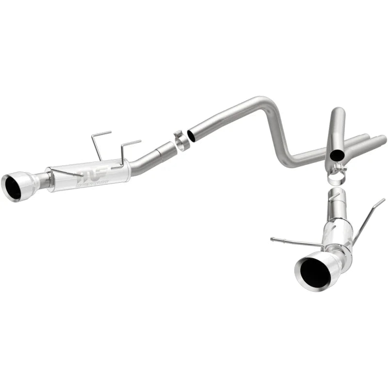 Magnaflow 2014 Ford Mustang V6 3.7L Comp Series Dual Split Rear Polished Stainless C/B Perf Exhaust - Main Product View