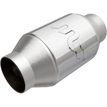 Load image into Gallery viewer, Magnaflow Premium High Flow Metallic Converter 4in OD - 2.5in In / 2.5in Out - Side View