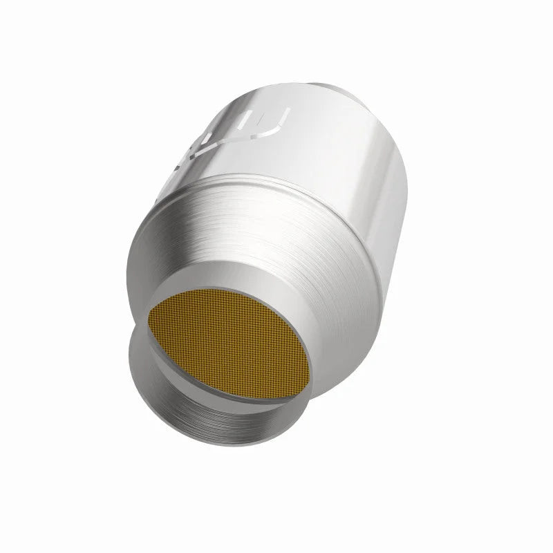 Magnaflow Premium High Flow Metallic Converter 4in OD - 2.5in In / 2.5in Out - Back View