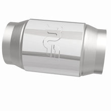 Load image into Gallery viewer, Magnaflow Premium High Flow Metallic Converter 5in OD - 4in In / 4in Out - Side View
