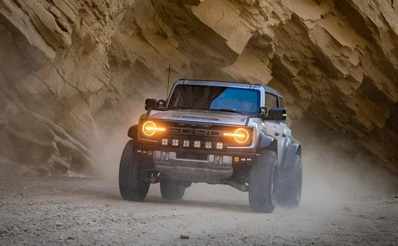 MagnaFlow System Overland Cat-Back 22-23 Ford Bronco Raptor 3.0L - Installation View